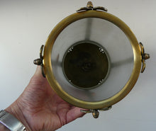 Load image into Gallery viewer, 1920s Antique Hanging Hall or Porch Lantern. Brass and Glass in the Gothic Style
