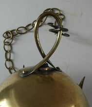 Load image into Gallery viewer, 1920s Antique Hanging Hall or Porch Lantern. Brass and Glass in the Gothic Style
