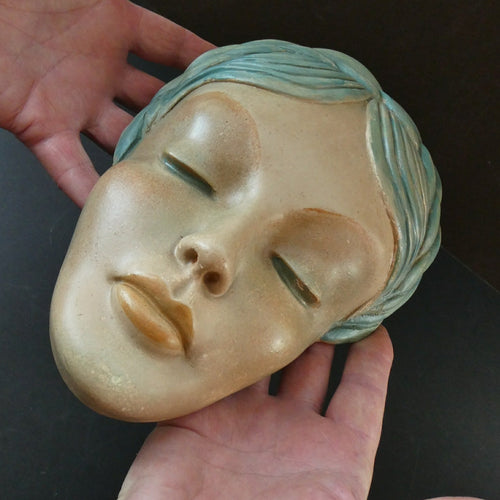 Art Deco 1930s Wall Mask G. Leonardi Hollywood Glamour Marlene Dietrich Style Portrai