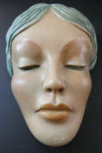 Art Deco 1930s Wall Mask G. Leonardi Hollywood Glamour Marlene Dietrich Style Portrait