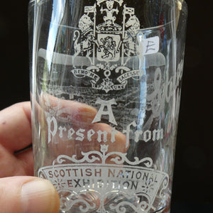 Saughton Park Edinburgh International Exhibition 1908 Souvenir Drinking Glasses