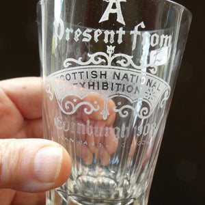 Saughton Park Edinburgh International Exhibition 1908 Souvenir Drinking Glasses