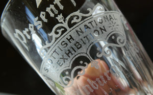 Saughton Park Edinburgh International Exhibition 1908 Souvenir Drinking Glasses