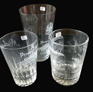 Saughton Park Edinburgh International Exhibition 1908 Souvenir Drinking Glasses