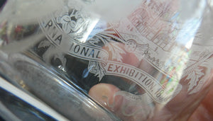 Edinburgh International Exhibition 1890 Meggetland. Antique Souvenir Glass Forth Rail Bridge