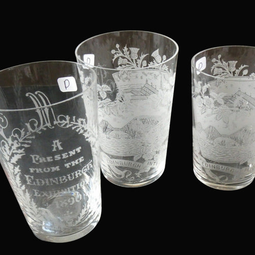 Edinburgh International Exhibition 1890 Meggetland. Antique Souvenir Glass Forth Rail Bridge