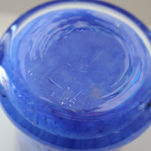 Load image into Gallery viewer, Later 1980s PERTHSHIRE GLASS Art Glass Trumpet Vase. Mottled Blue Glass. 8 1/2 inches in height
