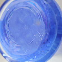 Load image into Gallery viewer, Later 1980s PERTHSHIRE GLASS Art Glass Trumpet Vase. Mottled Blue Glass. 8 1/2 inches in height
