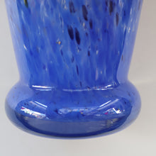 Load image into Gallery viewer, Later 1980s PERTHSHIRE GLASS Art Glass Trumpet Vase. Mottled Blue Glass. 8 1/2 inches in height
