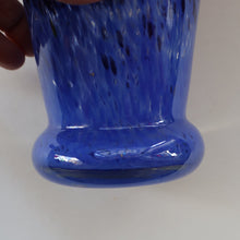 Load image into Gallery viewer, Later 1980s PERTHSHIRE GLASS Art Glass Trumpet Vase. Mottled Blue Glass. 8 1/2 inches in height
