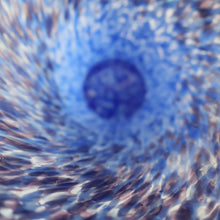 Load image into Gallery viewer, Later 1980s PERTHSHIRE GLASS Art Glass Trumpet Vase. Mottled Blue Glass. 8 1/2 inches in height
