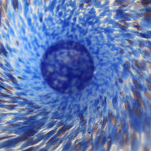 Load image into Gallery viewer, Later 1980s PERTHSHIRE GLASS Art Glass Trumpet Vase. Mottled Blue Glass. 8 1/2 inches in height
