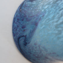 Load image into Gallery viewer, Later 1980s PERTHSHIRE GLASS Art Glass Vase. Mottled Light Blue Glass with Swirls Around the Rim. 8 1/2 inches in height
