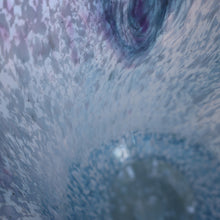 Load image into Gallery viewer, Later 1980s PERTHSHIRE GLASS Art Glass Vase. Mottled Light Blue Glass with Swirls Around the Rim. 8 1/2 inches in height
