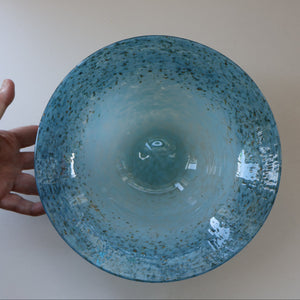 SCOTTISH GLASS. Large Scottish MONART Bowl with Applied Foot. 9 1/2 inches diameter