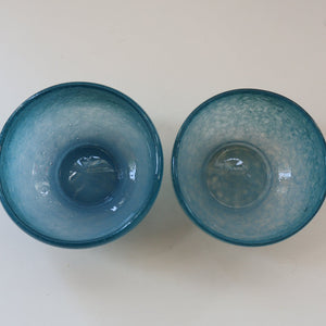 Two ZA Shape Monart Glass Bowls