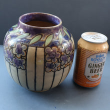 Load image into Gallery viewer, 1920s ROYAL DOULTON Art Nouveau Globular Stoneware Vase Designed by Annie Lyons
