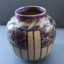 Load image into Gallery viewer, 1920s ROYAL DOULTON Art Nouveau Globular Stoneware Vase Designed by Annie Lyons
