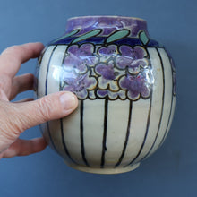 Load image into Gallery viewer, 1920s ROYAL DOULTON Art Nouveau Globular Stoneware Vase Designed by Annie Lyons
