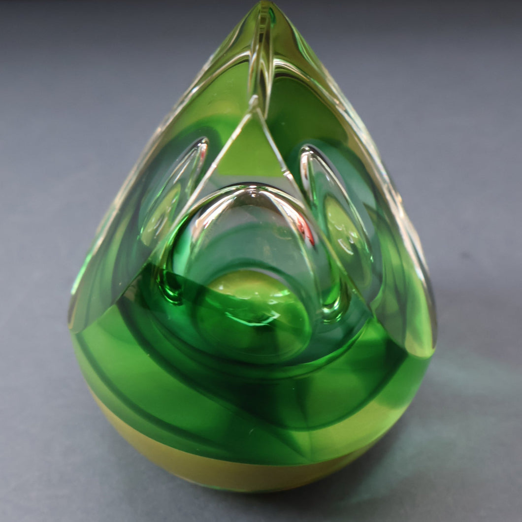 SCOTTISH PAPERWEIGHT: Vintage 1990s Caithness Paperweight: ORGANIC (Green)