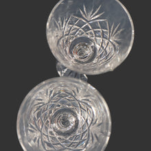 Load image into Gallery viewer, Pair of EDINBURGH CRYSTAL Small OBAN White Wine Glasses. SIGNED Height 4 5/8 inches
