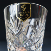Load image into Gallery viewer, Pair of EDINBURGH CRYSTAL Small OBAN White Wine Glasses. SIGNED Height 4 5/8 inches
