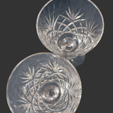 Load image into Gallery viewer, Pair of EDINBURGH CRYSTAL Small OBAN White Wine Glasses. SIGNED Height 4 5/8 inches
