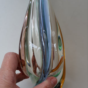Czech Sklo LARGE 1950s RHAPSODY Glass Vase. Designed by Frantisek Zemek