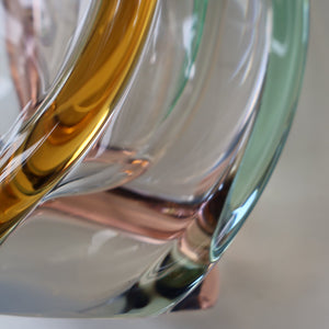 Czech Sklo LARGE 1950s RHAPSODY Glass Vase. Designed by Frantisek Zemek