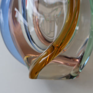 Czech Sklo LARGE 1950s RHAPSODY Glass Vase. Designed by Frantisek Zemek