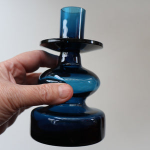 Vintage 1960s Boda-Afors Small BLUE SERIES Candlestick. Designed by Bertil Vallien