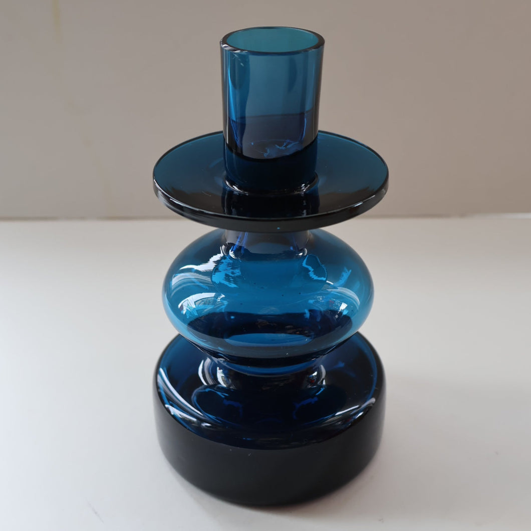 Vintage 1960s Boda-Afors Small BLUE SERIES Candlestick. Designed by Bertil Vallien
