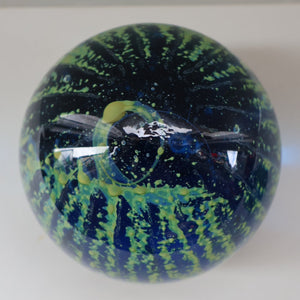 LARGE 1970s Mdina Glass Paperweight. Vintage Sea and Sand MAGNUM SIZE Weight