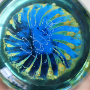 LARGE 1970s Mdina Glass Paperweight. Vintage Sea and Sand MAGNUM SIZE Weight