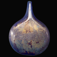 Load image into Gallery viewer, LARGE Azurene Vintage 1980s ISLE OF WIGHT Glass Royal Blue and Gold Lollipop Vase
