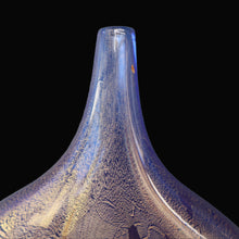 Load image into Gallery viewer, LARGE Azurene Vintage 1980s ISLE OF WIGHT Glass Royal Blue and Gold Lollipop Vase
