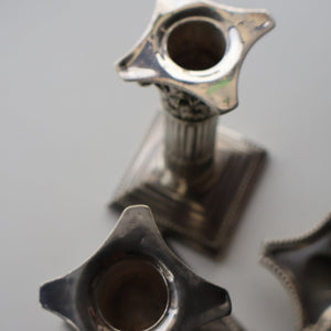 EDWARDIAN: Fine Pair of William Hutton & Sons (Sheffield) Silver Plated Dwarf Corinthian Column Candlesticks