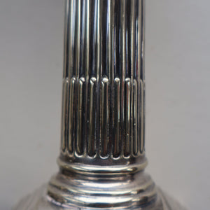 EDWARDIAN: Fine Pair of William Hutton & Sons (Sheffield) Silver Plated Dwarf Corinthian Column Candlesticks