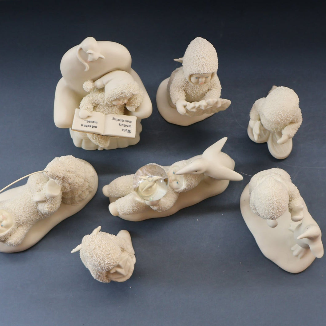 JOB LOT: Group of Seven Vintage Snow Babies Figurines. All in Good Condition