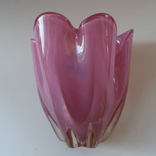 Load image into Gallery viewer, Vintage 1960s Rose Pink Chunky JAPANESE GLASS Vase by Hineri Iwatsu, Japan
