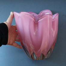 Load image into Gallery viewer, Vintage 1960s Rose Pink Chunky JAPANESE GLASS Vase by Hineri Iwatsu, Japan
