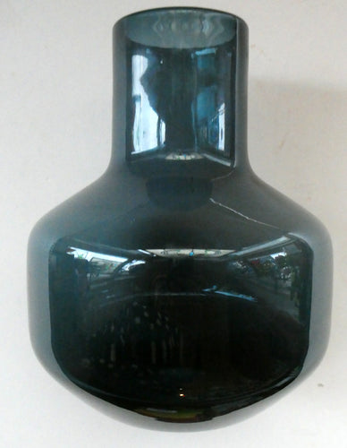 1960s WHITEFRIARS Midnight Blue Soda Glass Vase. Design Number 9598 by Geoffrey Baxter (1963)