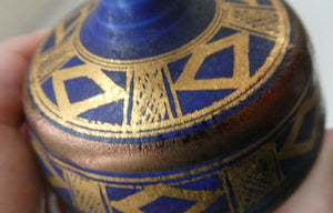 Cornish Studio Pottery. Miniature Gold Lustre PORCELAIN Vase by Mary Rich (1940 - 2022)
