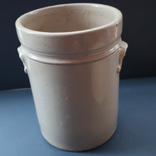 Load image into Gallery viewer, SCOTTISH POTTERY. Antique LARGE FLOUR Scottish Pottery Stoneware Lidded Storage Canister. 11 INCHES
