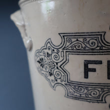 Load image into Gallery viewer, SCOTTISH POTTERY. Antique LARGE FLOUR Scottish Pottery Stoneware Lidded Storage Canister. 11 INCHES
