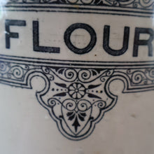 Load image into Gallery viewer, SCOTTISH POTTERY. Antique LARGE FLOUR Scottish Pottery Stoneware Lidded Storage Canister. 11 INCHES
