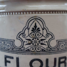 Load image into Gallery viewer, SCOTTISH POTTERY. Antique LARGE FLOUR Scottish Pottery Stoneware Lidded Storage Canister. 11 INCHES
