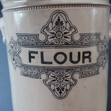 Load image into Gallery viewer, SCOTTISH POTTERY. Antique LARGE FLOUR Scottish Pottery Stoneware Lidded Storage Canister. 11 INCHES
