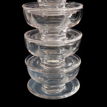 Load image into Gallery viewer, STUART CRYSTAL Woodchester FIVE Matching Sundae Dishes or Bowls. Excellent Condition with Shorter Stem and Flared Foot Section 
