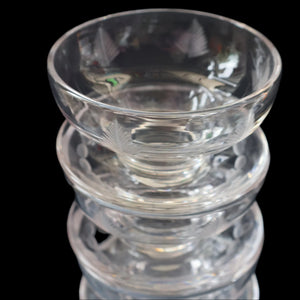 STUART CRYSTAL Woodchester FIVE Matching Sundae Dishes or Bowls. Excellent Condition with Shorter Stem and Flared Foot Section 